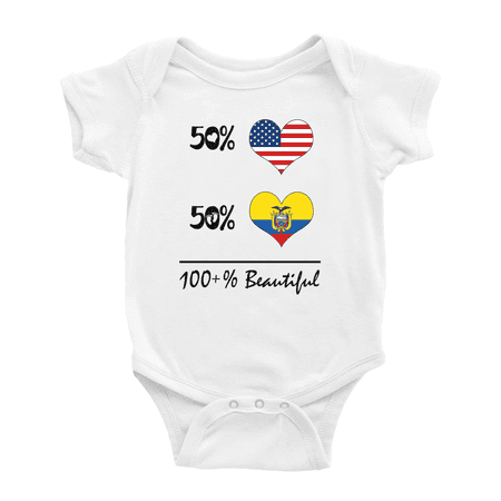

50% Ecuadorian + 50% American = 100+% Beautiful Funny Baby Clothing Bodysuits Infant For Boy Girl