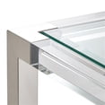 thumbnail image 4 of Michael Amini State St. Square Modern Stainless Steel & Glass End Table, 4 of 5