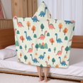 thumbnail image 5 of Beige Dinosaurs Landscapes Pattern Hooded Bath Towel，50"x30" for Ages 3 To 12 Kids, Quick Dry Lightweight Soft Microfiber Hood Beach Towel Cover Up for Kids, 5 of 7