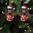 thumbnail image 5 of SLYNSHome 2 Pcs Christmas Dog Hanging Ornament,3.1 Inch Xmas Dog in Tea Cup Pendant with Hat Acrylic Dachshund Figurine for Car Backpacks Tree Door Decoration or as Dog Lover Xmas Gift, 5 of 7