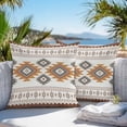 thumbnail image 3 of Throw Pillow Covers 24x24 Inch Set of 2, Southwest Geometric Waterproof Outdoor Pillow Covers, Western Beige Grey Boho Vintage Wooden Decorative Cushion Pillowcases for Couch, Sofa, Bed, Patio, 3 of 9
