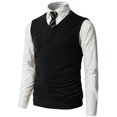 thumbnail image 1 of H2H Mens Casual Slim Fit Basic Knitted V-Neck Pullover Sweaters Vest (CMOV042), 1 of 6