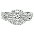 thumbnail image 3 of Dazzlingrock Collection Round White Diamond Swirl Halo Bridal Ring Set for Women (1.00 ctw, Color I-J, Color I2-I3) in 10K White Gold, Size 4.5, 3 of 5