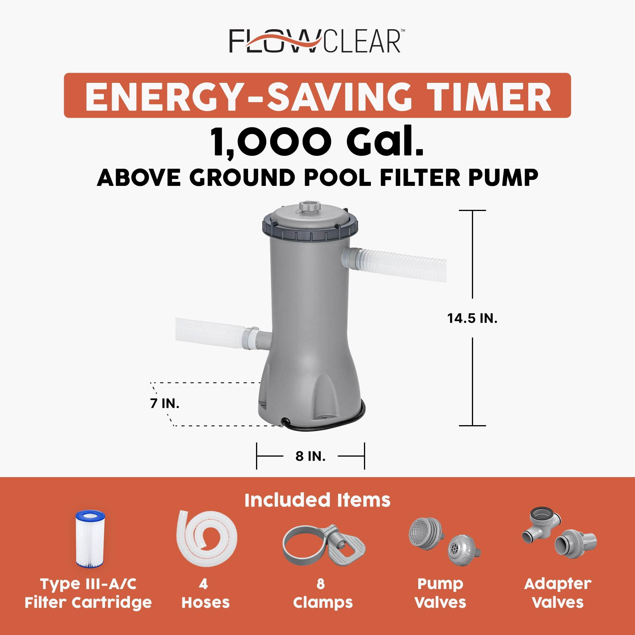 Flowclear 1000 gal. Above Ground Pool Filter Pump