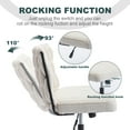 thumbnail image 3 of White Armless Office Desk Chair No Wheels, Height Adjustable Wide Seat Computer Task Chair, Teddy Fabric Mid Back Accent Chair for Living Room Bedroom, 3 of 7