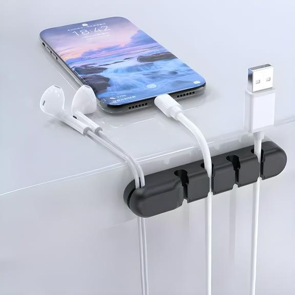 JacobsParts 5-Clip Multi ​USB Cable Organizer Cord Management Charger Clip Wire Holder for Desktop Office Home Nightstand