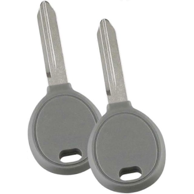 2-Pack Aftermarket Uncut Ignition Key Replacements with Transponder Chip -