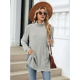 thumbnail image 5 of Long Sleeve Shirts for Women High Neck Casual Tunic Tops Light Gray M, 5 of 8