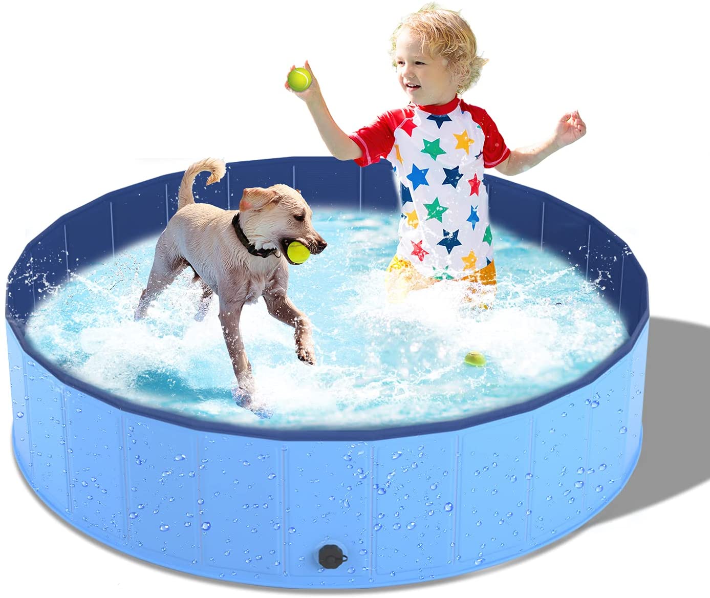 Dono Dog Pool Foldable Hard Plastic Swimming Pool, PVC Pet Outdoor