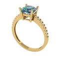 thumbnail image 2 of 2.7 ct Cushion Cut Blue Moissanite Solitaire with Simulated Diamond Accents 18K Yellow Gold Womens Engagement Ring, 2 of 5