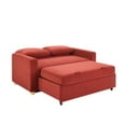 thumbnail image 2 of Serta Tennyson Scandinavian Convertible Loveseat with Full Size Sleeper, Cinnamon Velvet Fabric, 2 of 7