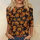 thumbnail image 2 of Camiseta informal de manga larga con estampado de fantasmas de Halloween para mujer: top festivo para las fiestas, 2 of 5