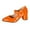 Orange, variant on Womens Mary Jane Shoes Cute Bowknot Closed Pointed Toe Dressy Heels Casual Chunky Block Heel Pumps Shoes Orange Size 8