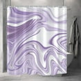 thumbnail image 6 of Marble Bathroom Shower Curtain Purple White Waterproof Fabric Shower Curtains with Hooks Watercolor Abstract Shower Curtains Cloth for Home Bath Decor 72x72 inches, 6 of 6