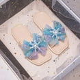 thumbnail image 6 of Otqutp Wedding Toddler Girls Shoes Children Shoes Fashion Thick Soled Flip Flops Indoor Soft Soled Slippers Can Be Worn Outside Snowflake Butterfly Beach Flip Flops, 6 of 9