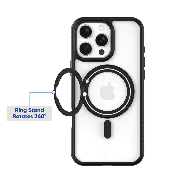 Onn+ MagSafe Compatible Phone Case for iPhone 16 Pro with Ring