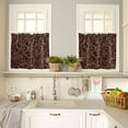 thumbnail image 3 of Coffee Kitchen Curtains, Themed and Valances Set Tier, Shop for Windows, Rod Pocket Short Bathroom Living Room, 3 Panel, Brown, 20001, 54''''x18'''' Valance+27.5''''x24''''x2 Tiers, 3 of 5