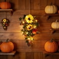 thumbnail image 6 of SPOORYYO Blossoming Vine Garland Wire Base Artificial Autumn Sunflower Leaf Pumpkin Garland Thanksgiving Halloween Home Decoration, 19.69" x 12.6", 6 of 6