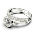 thumbnail image 4 of Gorgeous Art nouvea 2.10 Carat Round Cut Diamond Moissanite Engagement Ring, Boho Moissanite Wedding Ring, Two Matching Band in 10k Solid White Gold, Gift For Her, Promise Ring, 4 of 4