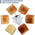 thumbnail image 4 of CUSIMAX 4 Slice Toaster, Ultra-Clear LED Display & Extra Wide Slots, Dual Control Panels of 6 Shade Settings, Cancel/Bagel/Defrost Function, Removable Crumb Trays, Stainless Steel, 4 of 6
