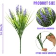 thumbnail image 7 of Zukuco 8 Bundles Artificial Plants Outdoor Faux Lavender Flowers Fake Monkey Grass UV Resistant Plastic Greenery Plants for Garden Home Porch Window Patio Hanging Planter Indoor Decor (Purple), 7 of 7