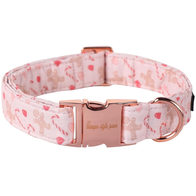 Collar para perro de estilo único con forma de garras navideñas con hebilla metálica rosa
