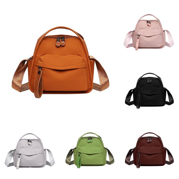CUZIBR Women'S Fashion Color Nylon Crossbody Bag Zipper Design Front Pocket Small Leather Bag Adjustable Wide Strap Lightweight Shoulder Purse For Women Daily Mini Carry Bag