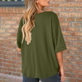 thumbnail image 4 of Otvok Womens Plus T-Shirt Summer Casual Loose Short Sleeve Solid Color Loose Pocket Tops, 4 of 6