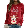 thumbnail image 3 of Chandail en Molleton de Noël pour Femmes, Cardigan à Manches Longues, Col Rond, Chandail Imprimé, Mode, Mi-Long, 3 of 6