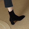 thumbnail image 4 of EGNMCR Bottes d'Hiver pour Femmes, Bottes d'Hiver pour Femmes Style Petit Parfum Bout Rond Perle Style Rétro Français Chaussures Mary pour Femmes Plates à Bouche Peu Profonde en Cuir Verni Doux Bottes de Printemps pour Femmes, 4 of 7