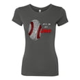 thumbnail image 2 of Wild Bobby, Baseball Fingerprint It's In My DNA, Sports, Women Slim Fit Junior Tee, Dark Grey, Small, 2 of 5