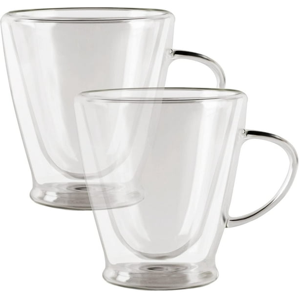 Thermax Double Wall Insulated Heat Resistant Glass Coffee Mugs With
