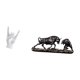 thumbnail image 5 of Estatua del gesto de la roca,Figuras de estatuas de dedos con gestos de música rock,Estatua de escritorio,Estatua decorativa de figura de lucha de toro y oso,Colección de esculturas de, 5 of 8