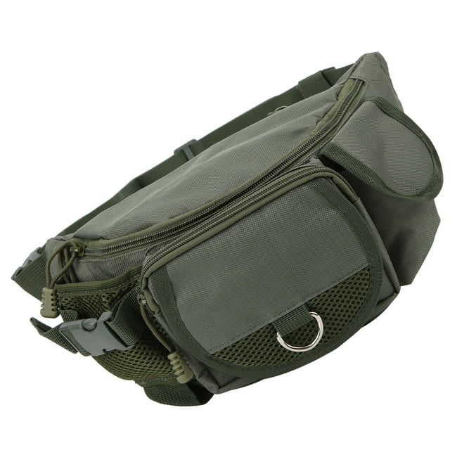Sac de Pêche, Durable pour une Utilisation à Long Terme Bumbag Réglable pour la Randonnée en Plein Air Sac de Pêche Facile à Transporter et Pratique pour la Maison pour le Camping Militaire Vert