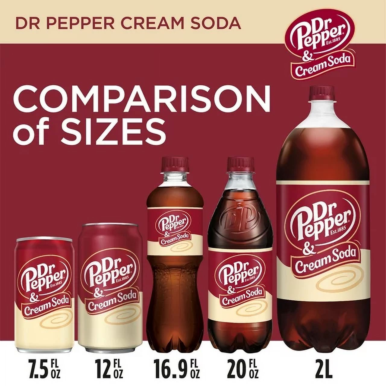 Dr. Pepper & Cream Soda, 20 Oz Bottle