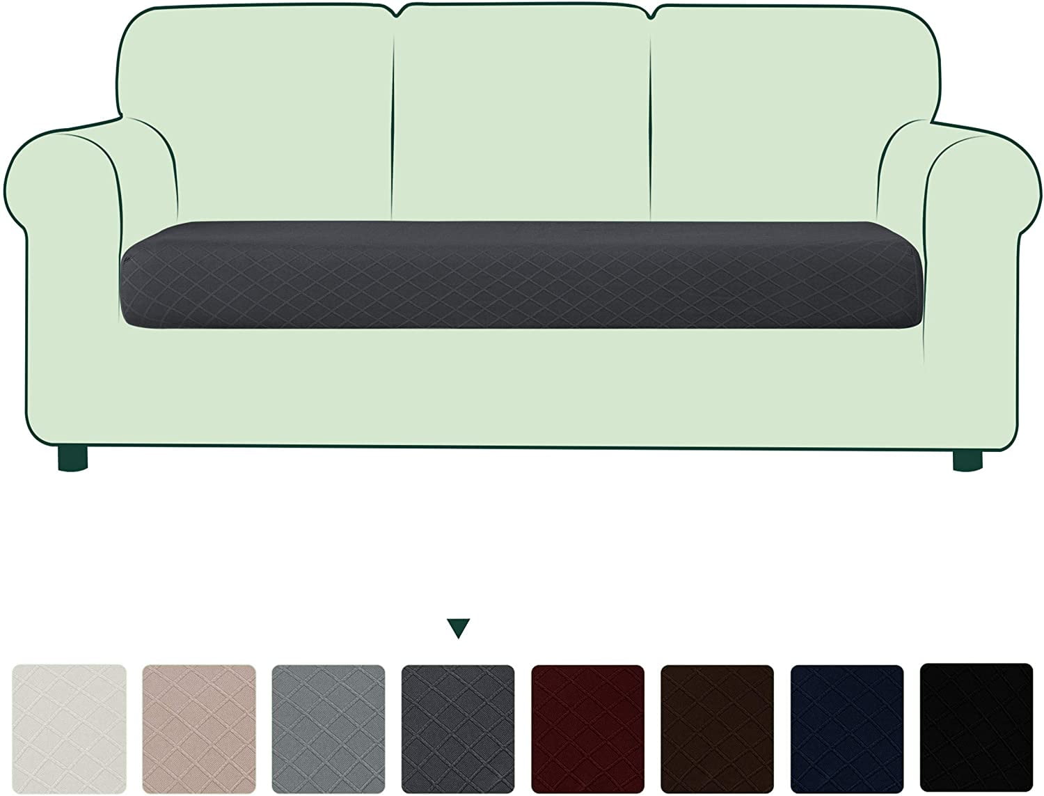 Subrtex 1/2/3 Seats Stretchy Cushion Slipcover, Jacquard Fitted Durable