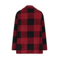 thumbnail image 5 of DPTALR Women's Long Sleeve Double-Breasted Flannel Fleece Coat,Solid Plaid,Slant Pockets,Red,Size XXL, 5 of 9