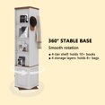 thumbnail image 4 of 360 Degree Rotating Storage Cabinet with Full Length Mirror, 8 Open Shelves and Hooks for Entryway, Living Room, Bathroom Organization in Antique White, 4 of 9