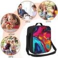 thumbnail image 5 of Pofeuu Colorful Abstract Swirls Print Lunch Bag Women Insulated Lunch Box Reusable Leakproof Large Spacious Cooler Tote for Women Men, 5 of 7