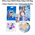 thumbnail image 5 of Suministros para fiesta de cumpleaños con tema Beyblade, platos, tazas, servilletas, mantel, película de aluminio, juego de globos con números, decoración para fiesta, 5 of 5
