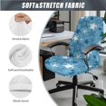 thumbnail image 3 of FKELYI Blue Starfish Turtle Print Office Chair Slipcover with Removable Armrest Covers 3 Pcs Set Swivel Armchair Protector Cover Dustproof Home Decoration, Large, 3 of 6