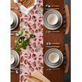 thumbnail image 5 of Pink Ribbon Football Burlap Cotton Table Runner 13x36 Inches Short, Vintage Modern Game Ball Watercolor Farmhouse Table Runners, Outdoor Dining Tablecloths Decor for Baby Shower/Party/Wedding, 5 of 6