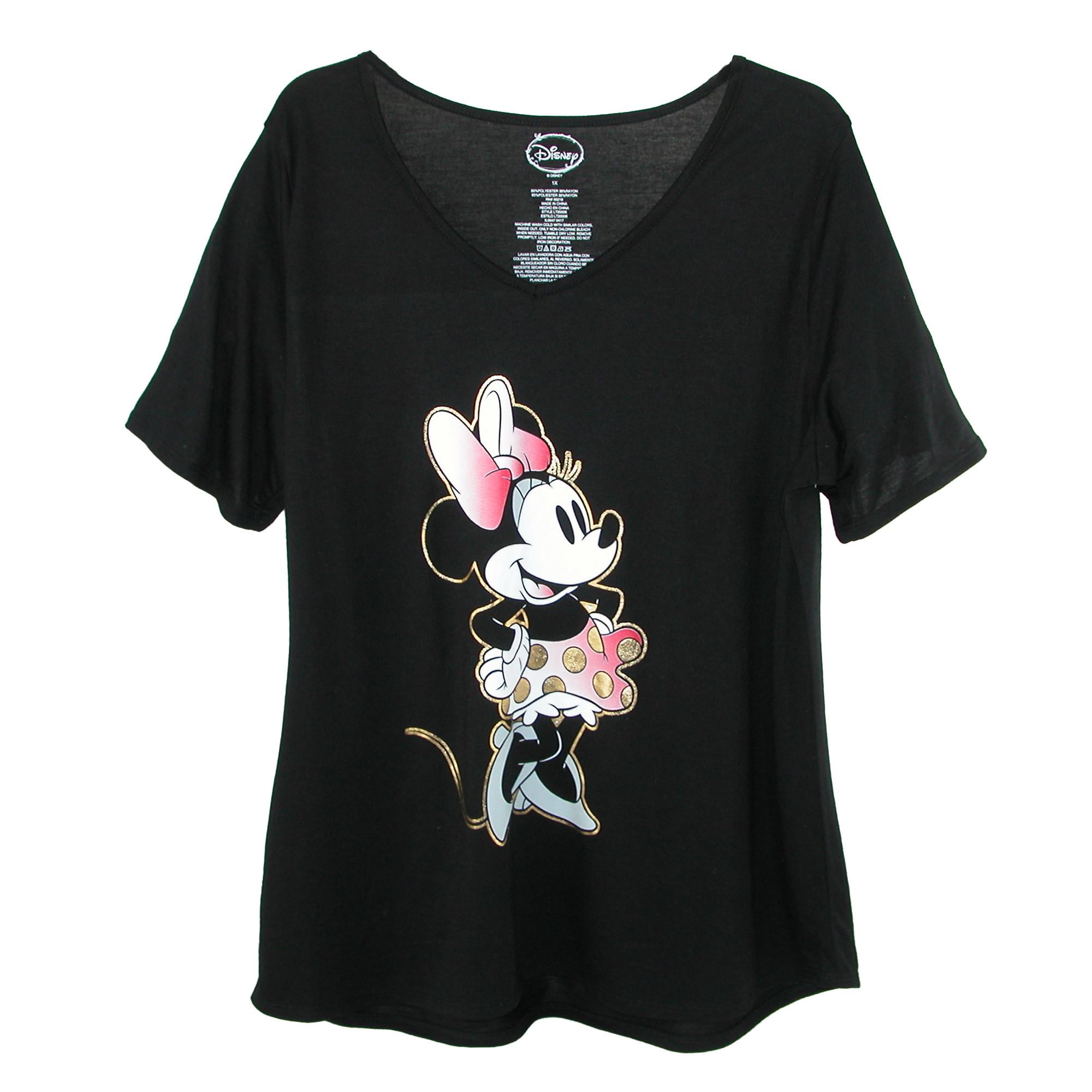 DISNEY Womens Black Mickey Mouse T-Shirt Top 2X Plus