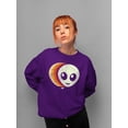 thumbnail image 2 of Layered Alien Emoji Vibes - Retro Galactic Graphic Women's Sweatshirt, 2 of 4