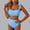 Swimwear-713Light Blue, variant on Xdegoge Bikini Sets for Women Square Neck Tie Shoulder Top High Waisted High Cut Bottom Two Piece Bathing Suits Smooth Solid Flattering Pool Party
