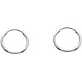 thumbnail image 2 of 14k Gold Round Flexible Thin Continuous Endless Hoop Earrings, Unisex, 2 of 8
