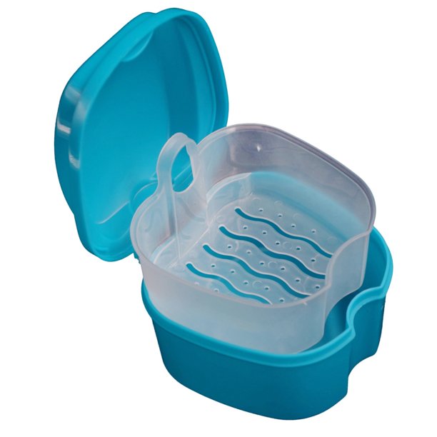 Outtop Denture Bath Box Case Dental False Teeth Storage Box with
