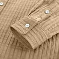 thumbnail image 7 of Resicozy Mens Button Down Shirt Cotton Linen Casual Long Sleeve Shirts Solid Collared Hippie Beach Tops with Pocket Beige XL, 7 of 7