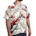thumbnail image 2 of Tree Men's Short Sleeve Beach Shirts Poplin Spread Collar Tops Casual Printed Button Down Summer Unisex, 2 of 6