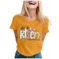 thumbnail image 1 of LUOGENLI T-shirts pour Femmes T-Shirt Décontracté Ample Col Rond / Haut à Manches Courtes pour Confort et Style T-shirts Graphiques Amusants Saint-Valentin Jaune m, 1 of 1